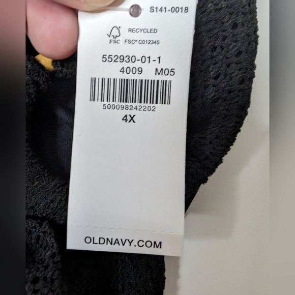 NWT Old Navy 4X Mid-Rise Crochet Knit O-Ring French Cut Bikini Bottom Black Jack - Picture 8 of 13
